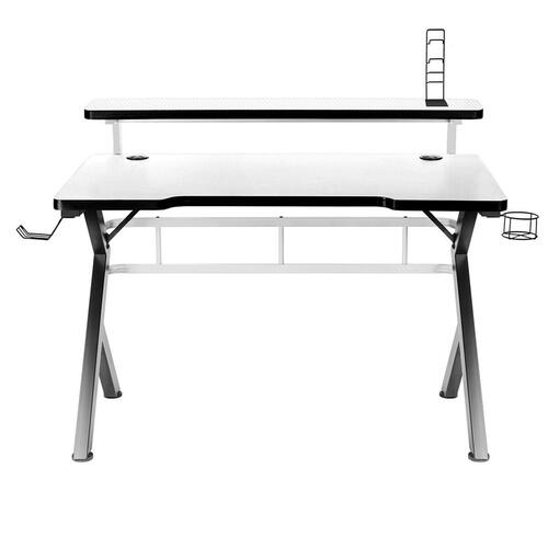 Skrivebord Gaming Huzaro HZ-Hero 5.0 White Hvid Sort Kulfiber 120 x 60 cm