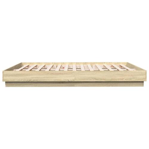 Sengestel 200x200 cm konstrueret træ sonoma-eg