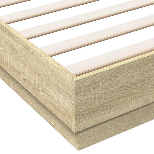 Sengestel 200x200 cm konstrueret træ sonoma-eg