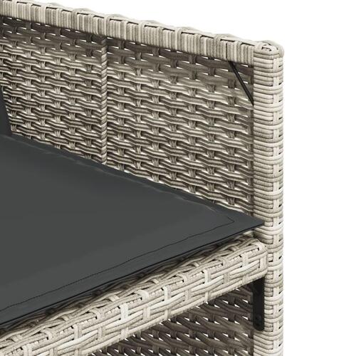 Havestole 4 stk. med hynder polyrattan lysegrå
