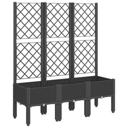 Plantekasse med espalier 120x40x142 cm PP sort