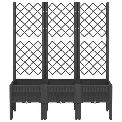 Plantekasse med espalier 120x40x142 cm PP sort