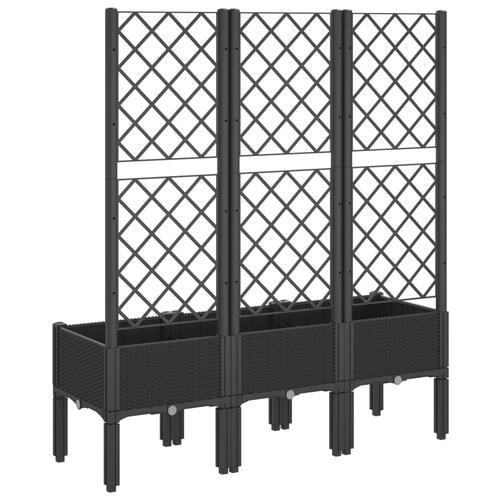 Plantekasse med espalier 120x40x142 cm PP sort