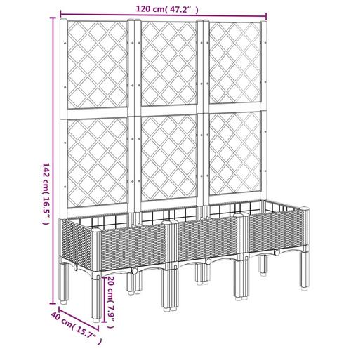 Plantekasse med espalier 120x40x142 cm PP sort
