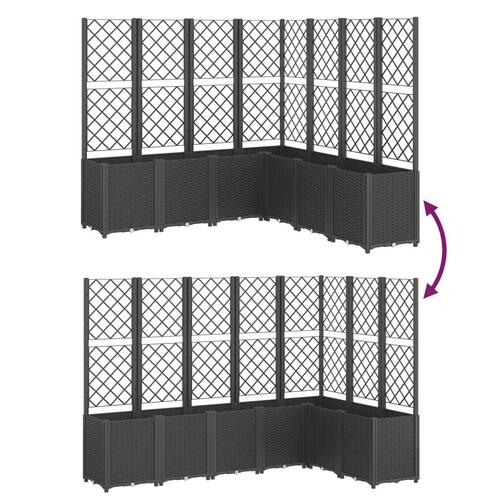 Plantekasse med espalier 160x160x140 cm PP sort