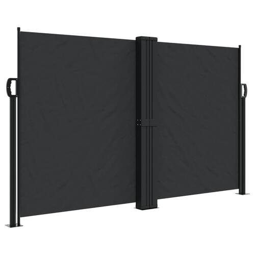 Sammenrullelig sidemarkise 140x600 cm sort