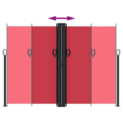 Sammenrullelig sidemarkise 180x600 cm rød