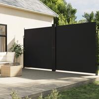 Sammenrullelig sidemarkise 200x600 cm sort