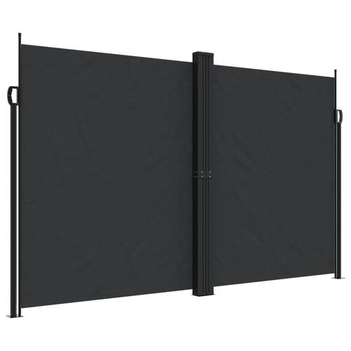 Sammenrullelig sidemarkise 200x600 cm sort