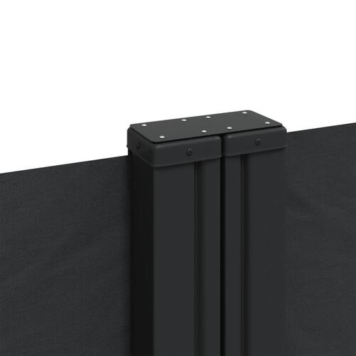 Sammenrullelig sidemarkise 200x600 cm sort