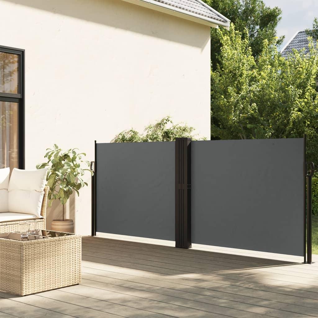 Sammenrullelig sidemarkise 120 x 1000 cm antracitgrå billede