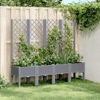 Plantekasse med espalier 160x40x142 cm PP blågrå