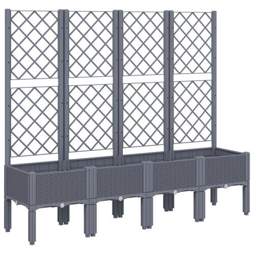 Plantekasse med espalier 160x40x142 cm PP blågrå