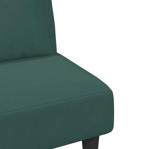 2 personers sofa med puder velour mørkegrøn