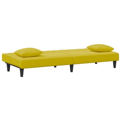2 personers sofa med puder velour gul