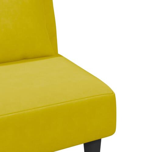 2 personers sofa med puder velour gul