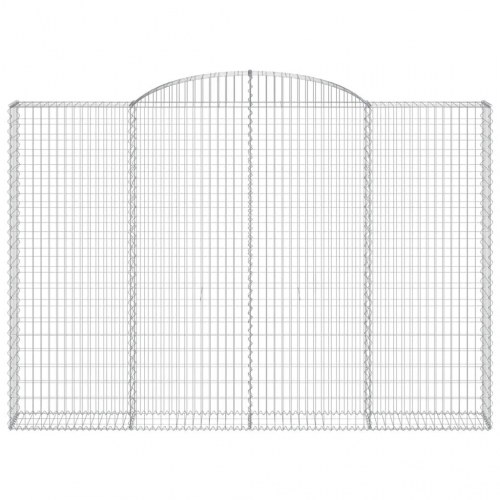 Buede gabionkurve 7 stk. 300x30x200/220 cm galvaniseret jern