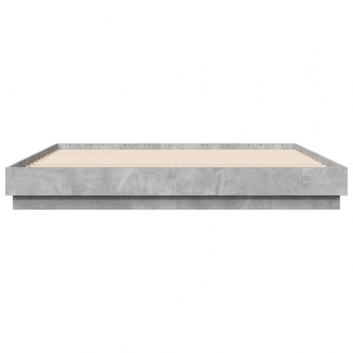 Sengestel 200x200 cm konstrueret træ betongrå