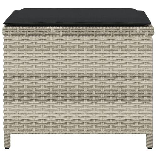 Haveskamler 4 stk. med hynder 41x41x36 cm polyrattan lysegrå