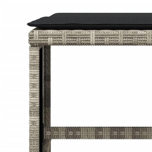 Haveskamler 4 stk. med hynder 41x41x36 cm polyrattan lysegrå