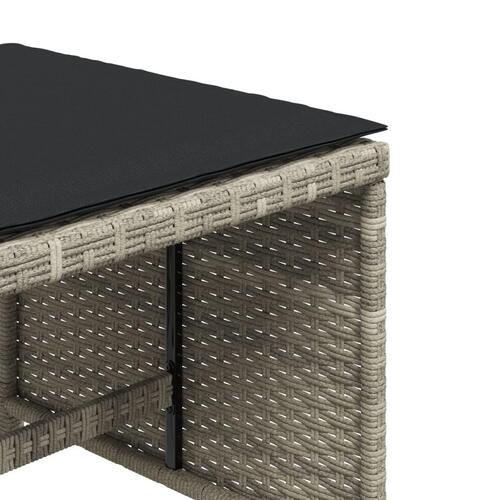 Haveskamler 4 stk. med hynder 41x41x36 cm polyrattan lysegrå