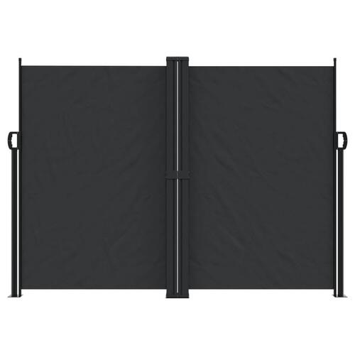 Sammenrullelig sidemarkise 180x600 cm sort