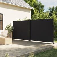 Sammenrullelig sidemarkise 160 x 600 cm sort