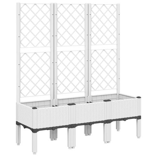 Plantekasse med espalier 120x40x142 cm PP hvid