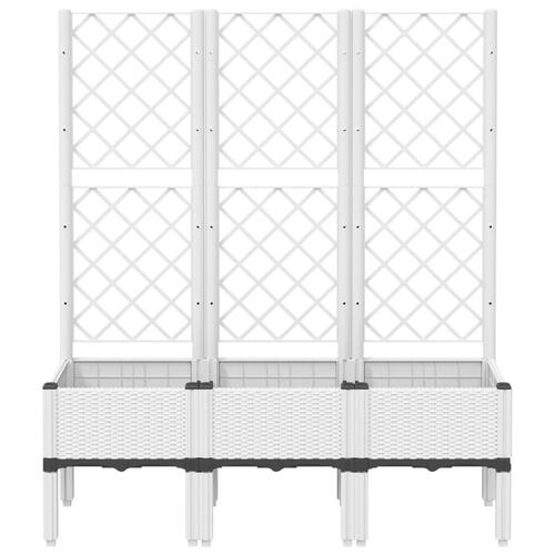Plantekasse med espalier 120x40x142 cm PP hvid