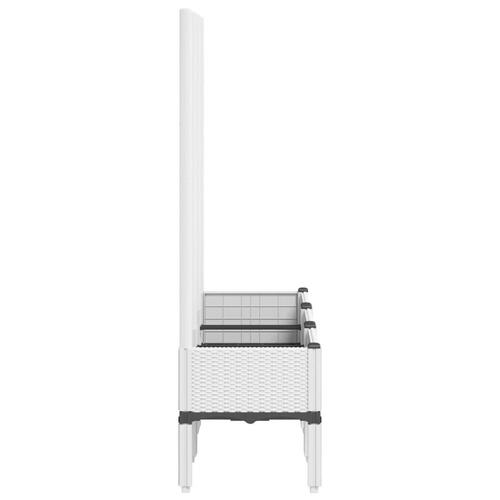 Plantekasse med espalier 120x40x142 cm PP hvid