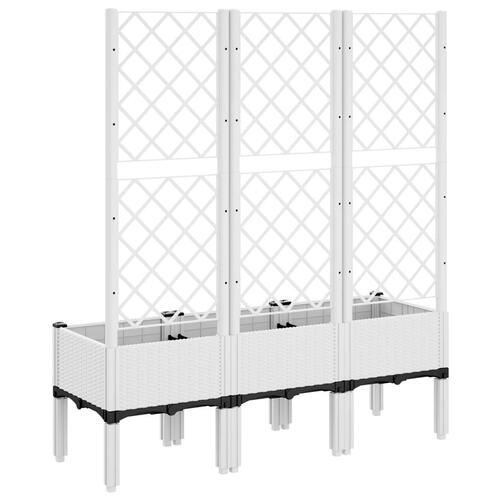 Plantekasse med espalier 120x40x142 cm PP hvid