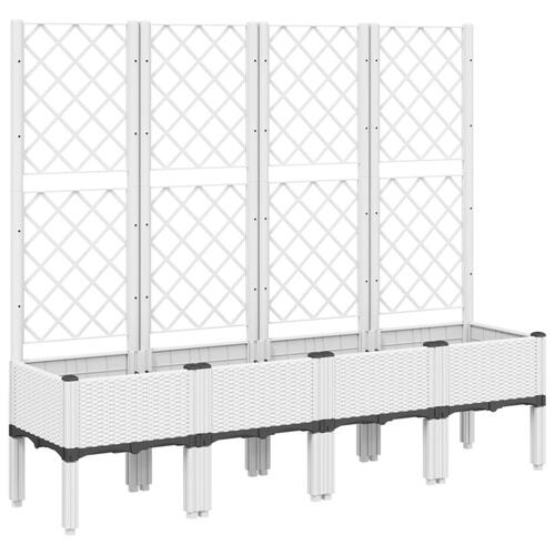 Plantekasse med espalier 160x40x142 cm PP hvid
