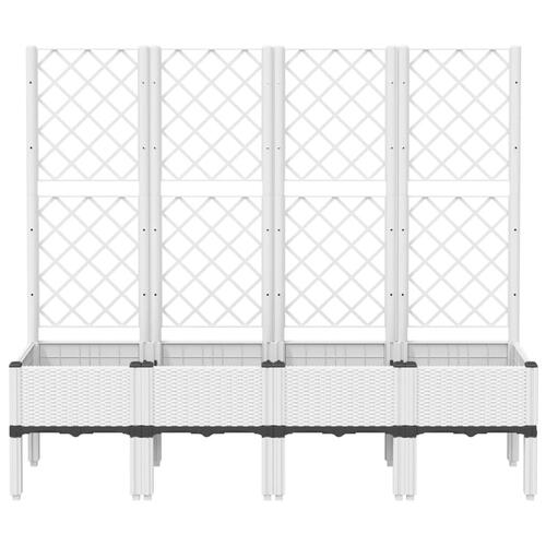 Plantekasse med espalier 160x40x142 cm PP hvid