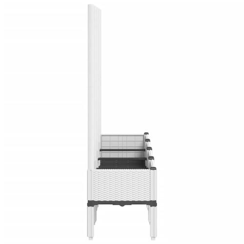 Plantekasse med espalier 160x40x142 cm PP hvid