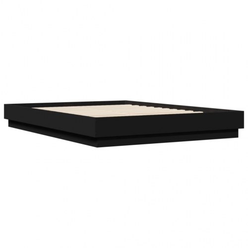 Sengeramme med LED uden madras 150x200 cm sort