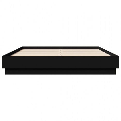 Sengeramme med LED uden madras 150x200 cm sort
