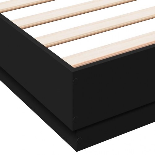 Sengeramme med LED uden madras 150x200 cm sort