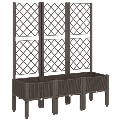 Plantekasse med espalier 120x40x142 cm PP brun