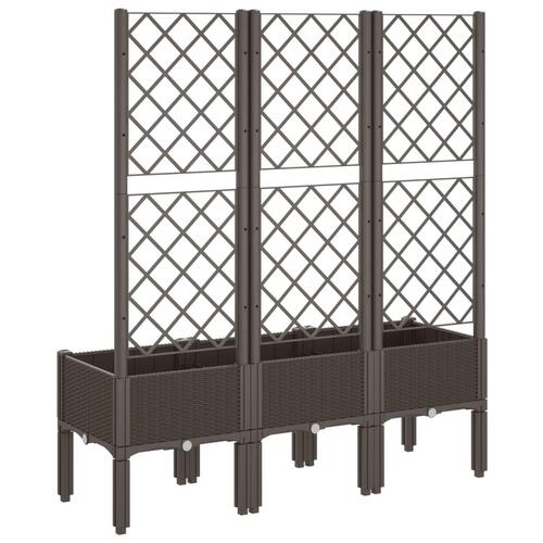 Plantekasse med espalier 120x40x142 cm PP brun