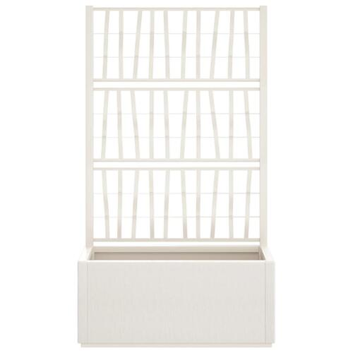 Plantekasse med espalier 80x36x140 cm PP hvid