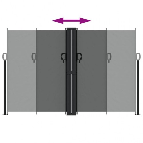 Sammenrullelig sidemarkise 160 x 600 cm antracitgrå