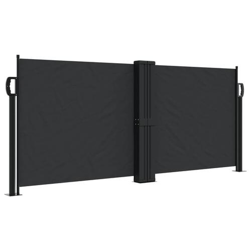 Sammenrullelig sidemarkise 100 x 600 cm sort
