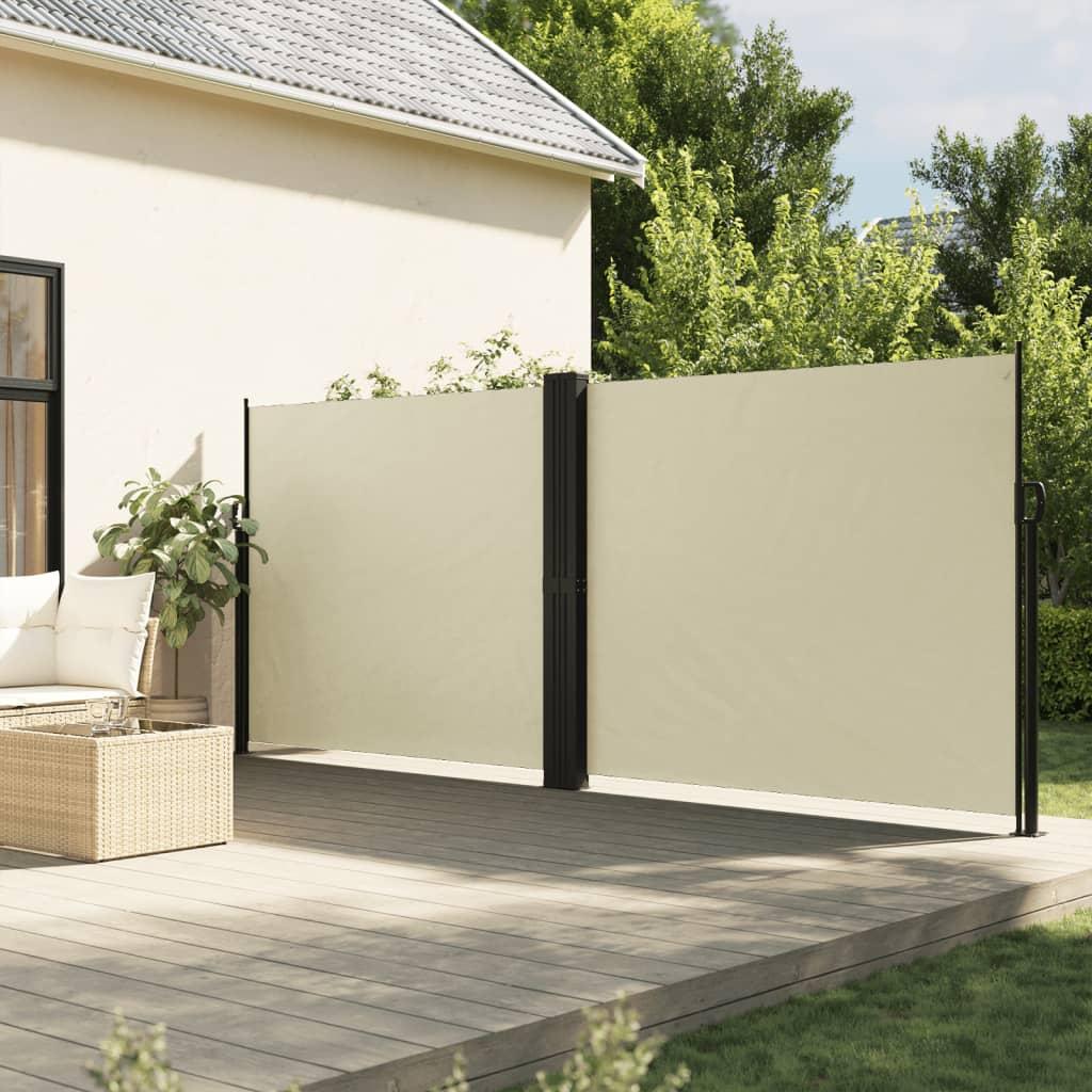 Sammenrullelig sidemarkise 180x600 cm cremefarvet