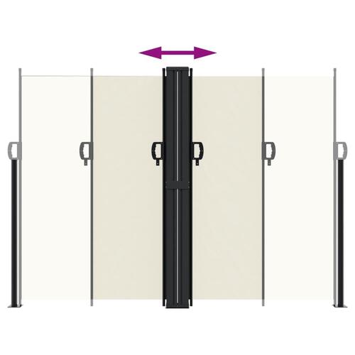 Sammenrullelig sidemarkise 180x600 cm cremefarvet