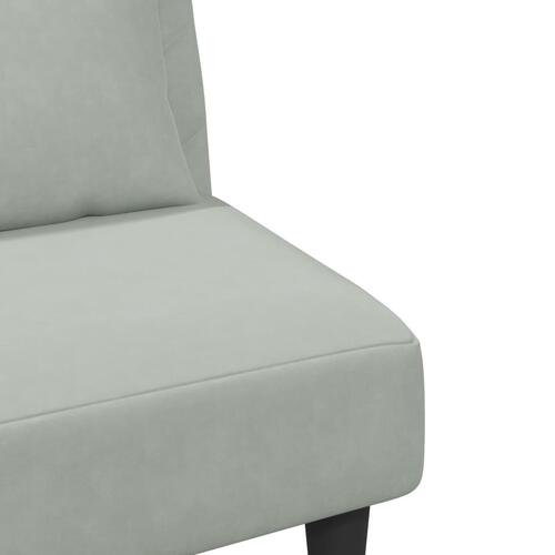 2 personers sofa med puder velour lysegrå