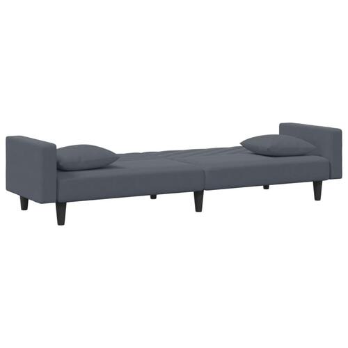 2 personers sofa med puder velour mørkegrå