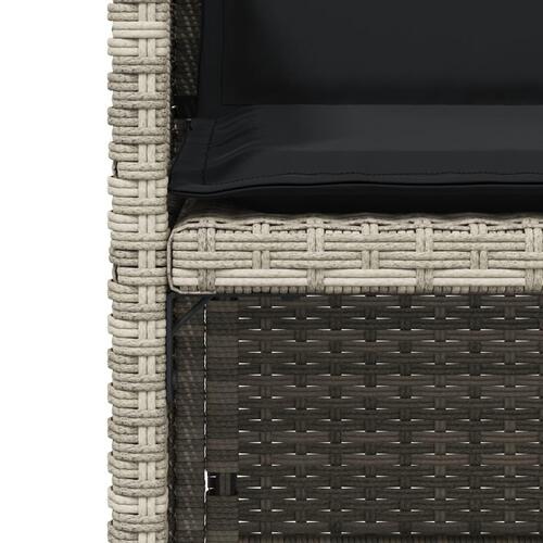 Havestole 4 stk. med hynder polyrattan lysegrå