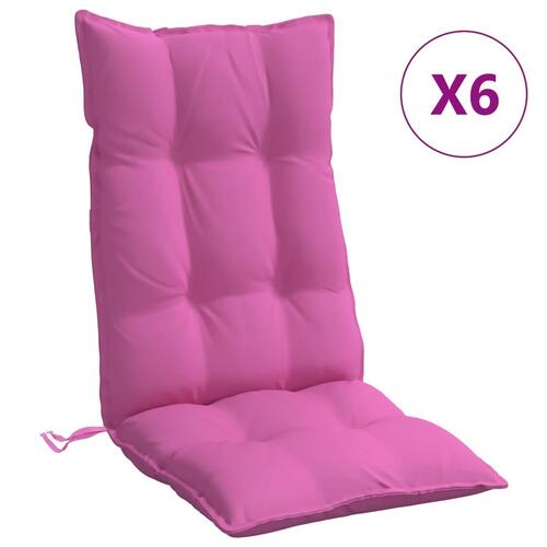 Stolehynder m. høj ryg 6 stk. oxfordstof pink