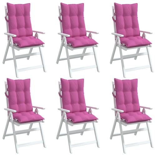 Stolehynder m. høj ryg 6 stk. oxfordstof pink