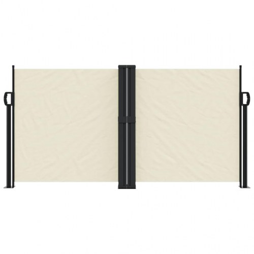 Sammenrullelig sidemarkise 120 x 600 cm cremefarvet